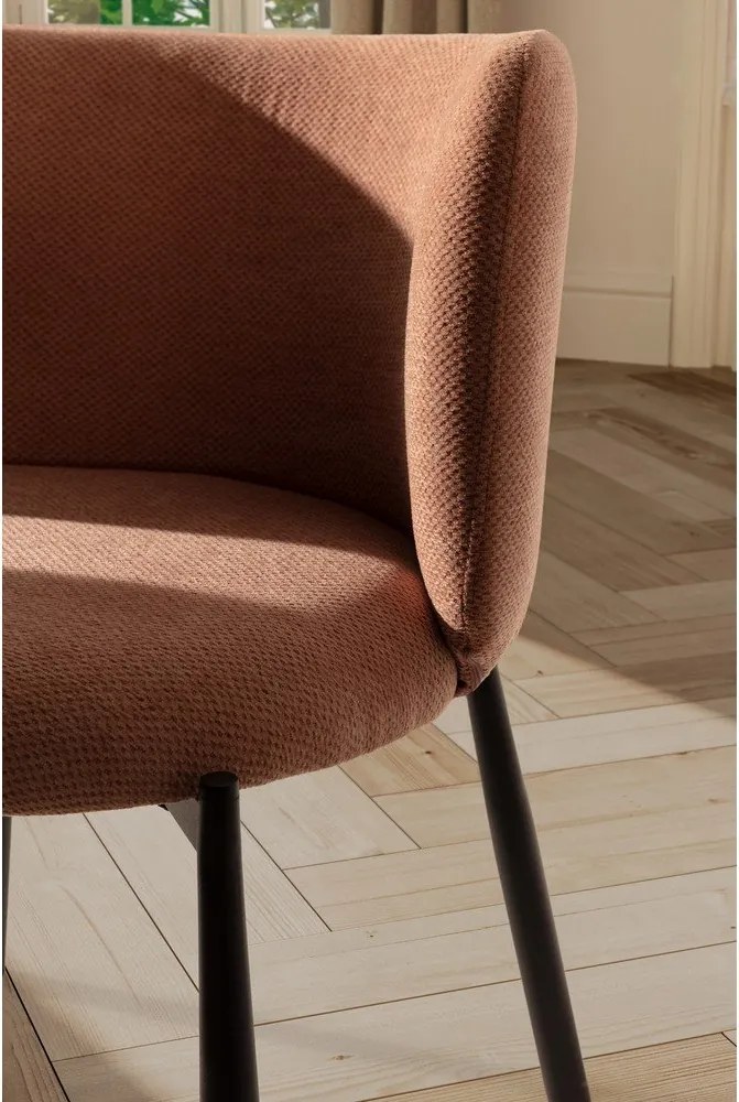 Set de scaune de sufragerie piersică 2 buc. tapițat Ginny – MOME