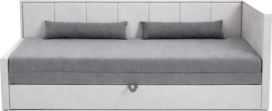 Canapea gri extensibilă/cu spațiu de depozitare cu tapițerie din chenille 214 cm Fulgeo – ELTAP