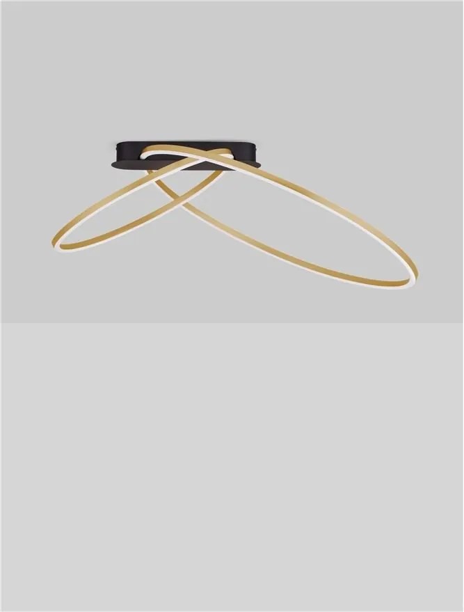 Lustra LED aplicata design modern minimalist KIKLOS auriu/negru