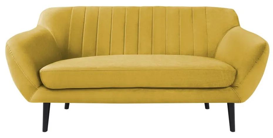 Canapea cu tapițerie din catifea Mazzini Sofas Toscane, 158 cm, galben