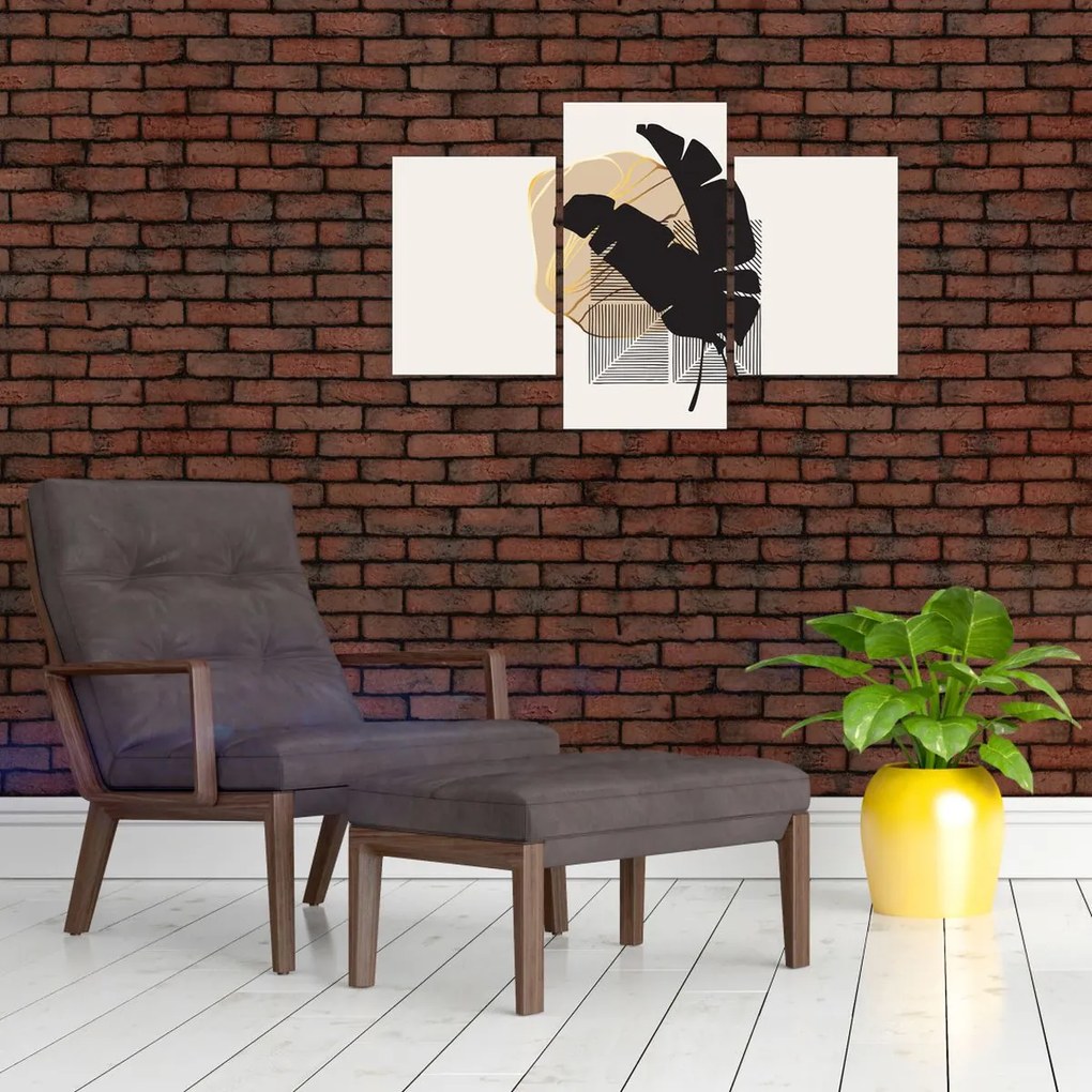 Tablou - Abstracție cu frunze tropicale N⁰4 (90x60 cm)