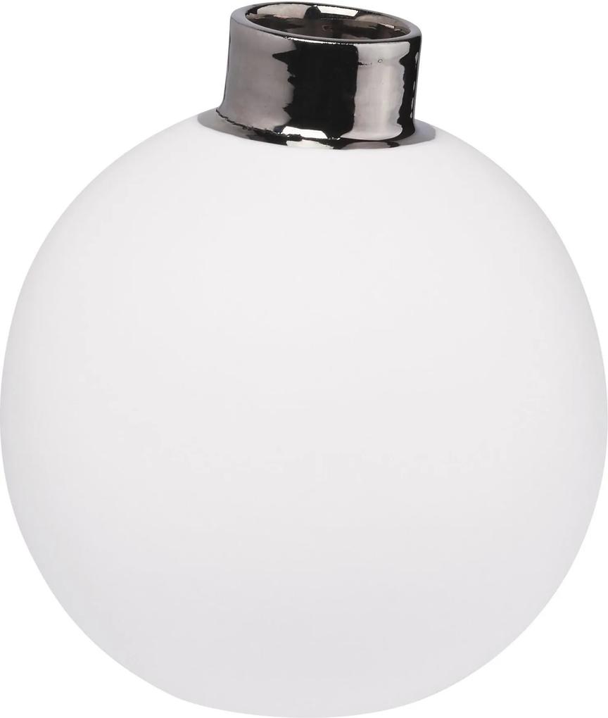 Vaza portelan Snowball Large, silver / white