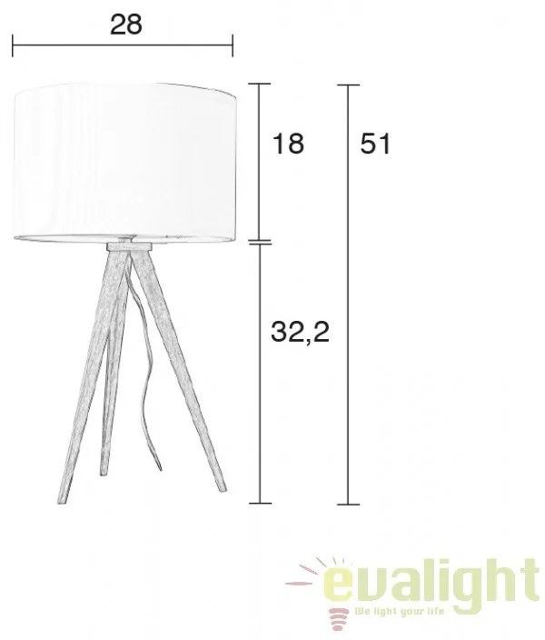 Veioza, lampa de masa cu trepied TRIPOD WOOD 5200009 ZV