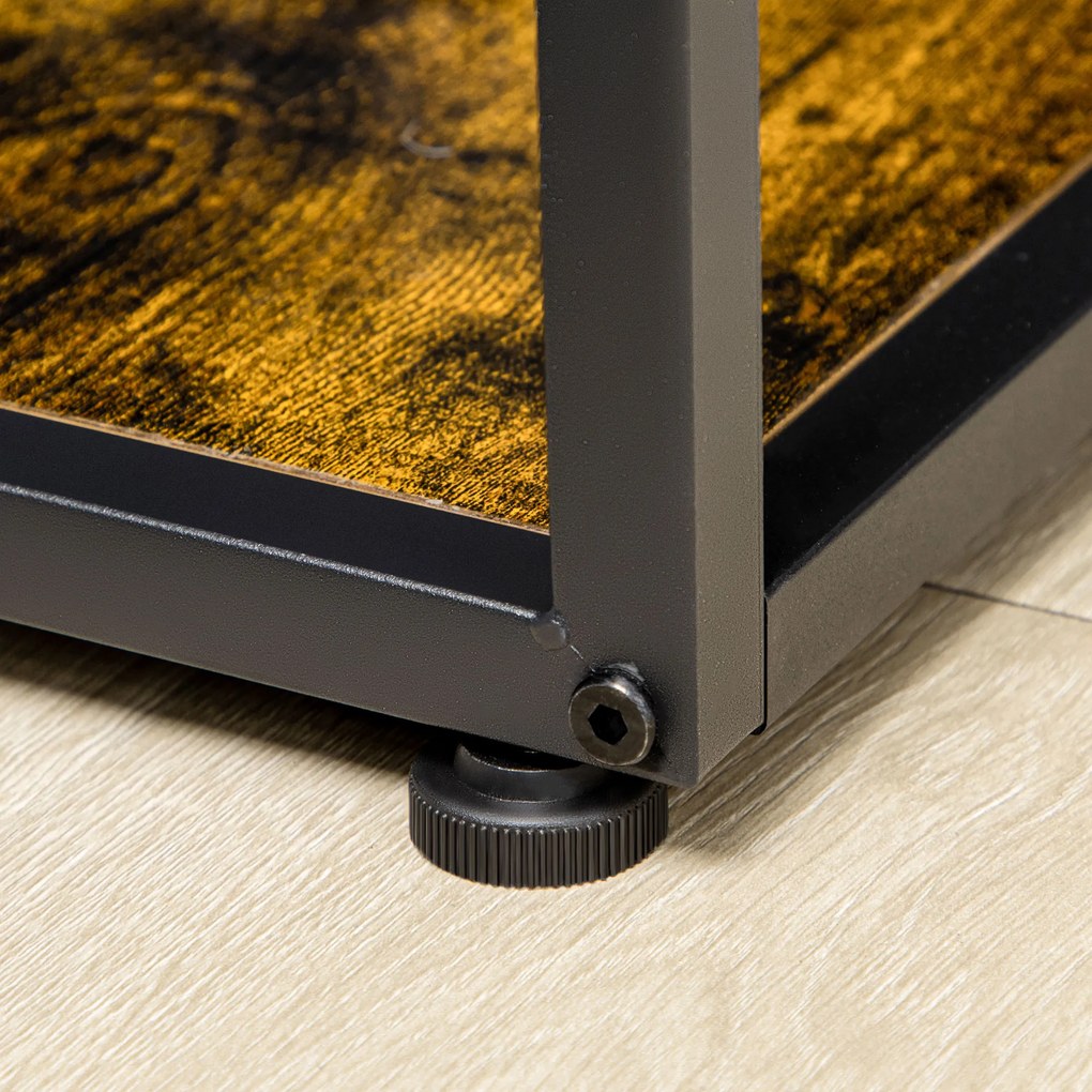 HOMCOM Bibliotecă Mobilă cu 7 Nivele din Lemn și Oțel în Stil Industrial, 83x34x180 cm, Maro | Aosom Romania