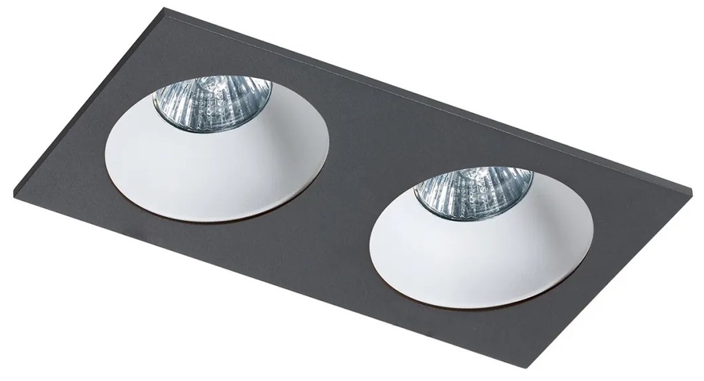 Spot incastrat tavan/plafon stil modern Hugo 2 negru