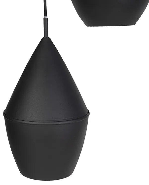 Set de 3 lămpi suspendate scandinave negre cu auriu - Depeche