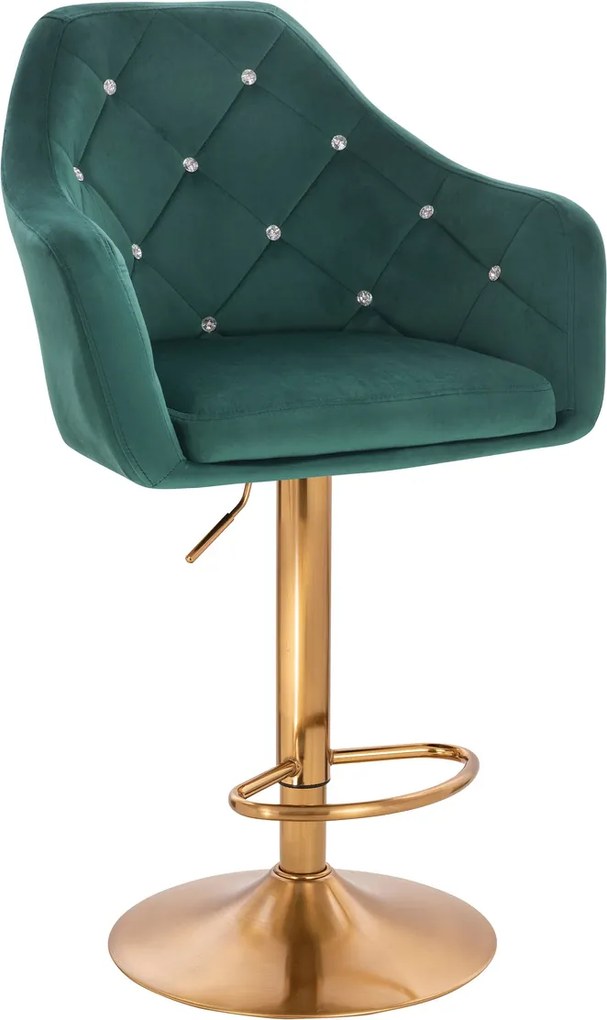 HR830CW Scaun Catifea Verde cu Bază Aurie