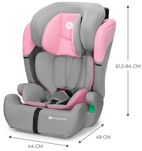 Scaun auto KINDERKRAFT COMFORT UP i-Size (76-150 cm) gri/roz