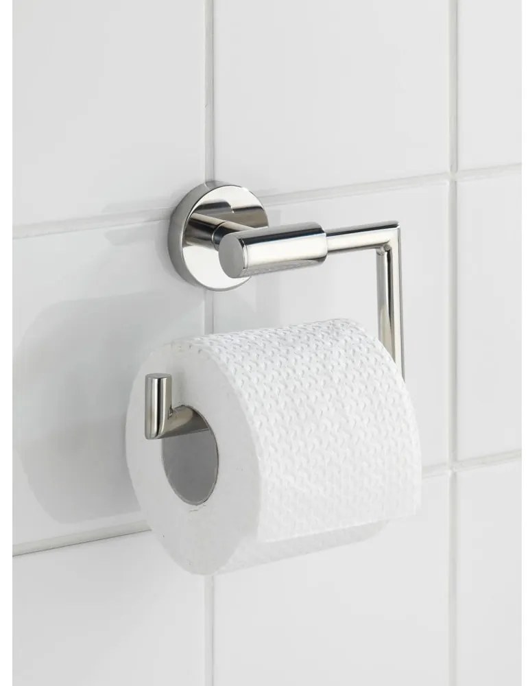 Suport pentru hârtie igienică argintiu lucios de montat pe perete din oțel inoxidabil Bosio – Wenko