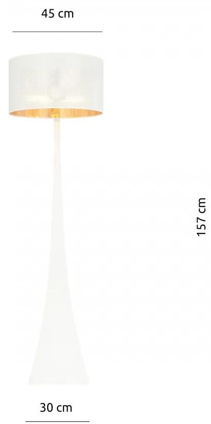 Lampadar modern alb din metal cu interior auriu Estrella