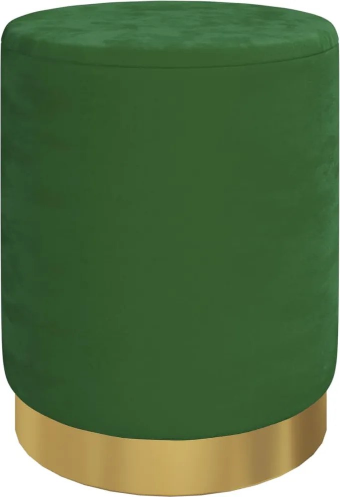 vidaXL Taburet depozitare rotund, verde, catifea 31 x 37 cm