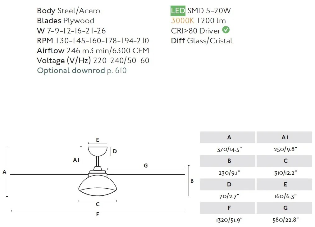 Lustra LED cu Ventilator si telecomanda design modern RODAS maro