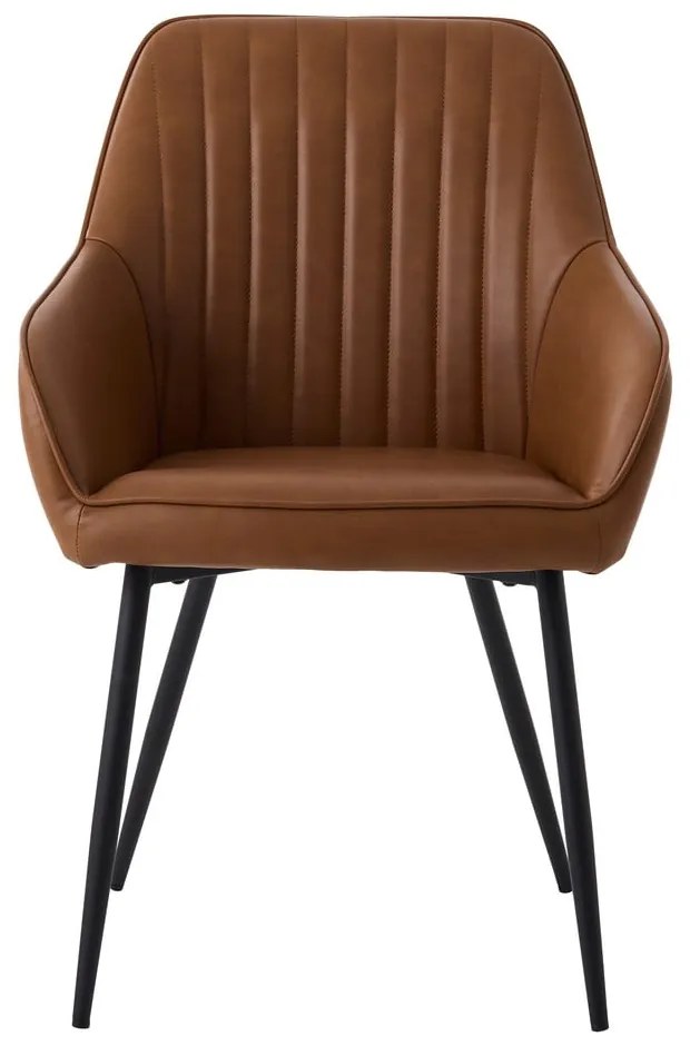 Set de scaune de sufragerie maro cu cotiere 2 buc. tapițat Nolan Stripe – Unique Furniture