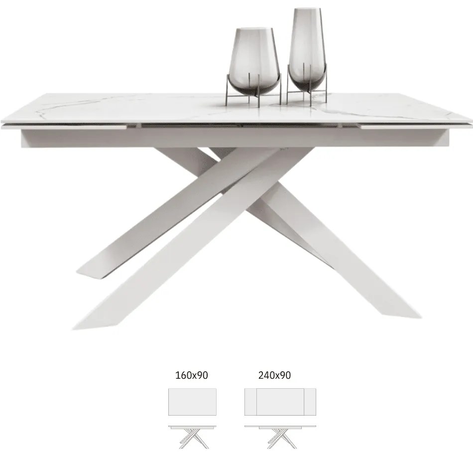MASA BIANCO STATUARIO - STICLA CERAMICA CU  PICIOR METALIC - ALB