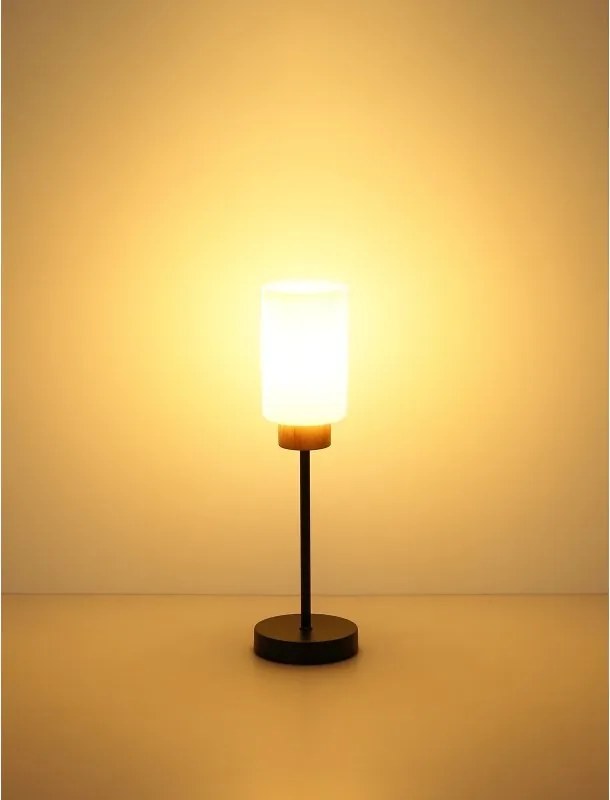 Veioza/ Lampa de masa metal si lemn ROWENA