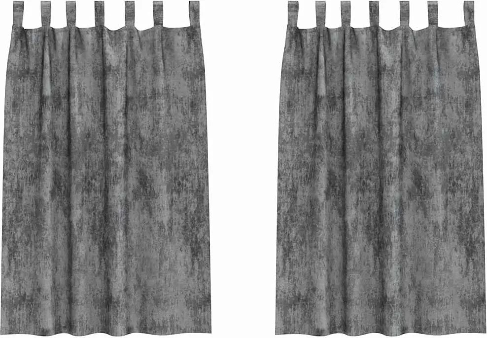 vidaXL Cortine din catifea cu perdele 2 pcs Gri 175 x 140 cm Catifea