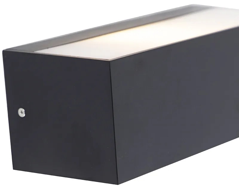 Lampă de perete modernă neagră cu efect de lumină IP54 - Houks