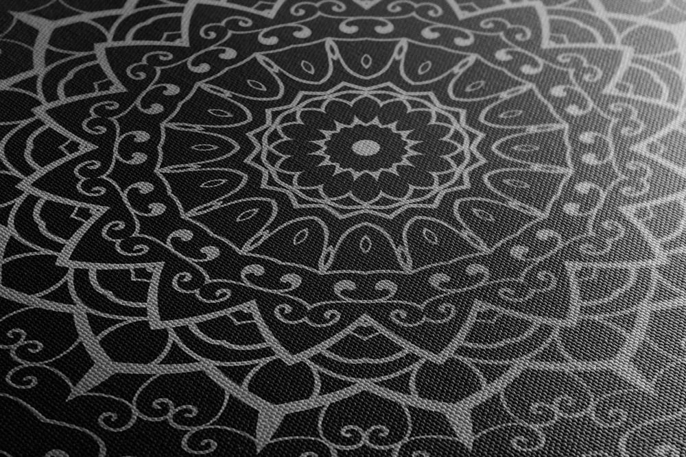 Tablou vintage Mandala în stil indian în design alb-negru