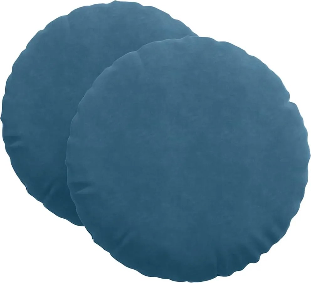 vidaXL Perne de Șezut 2 pcs albastru Ø 80 x 29 cm Catifea