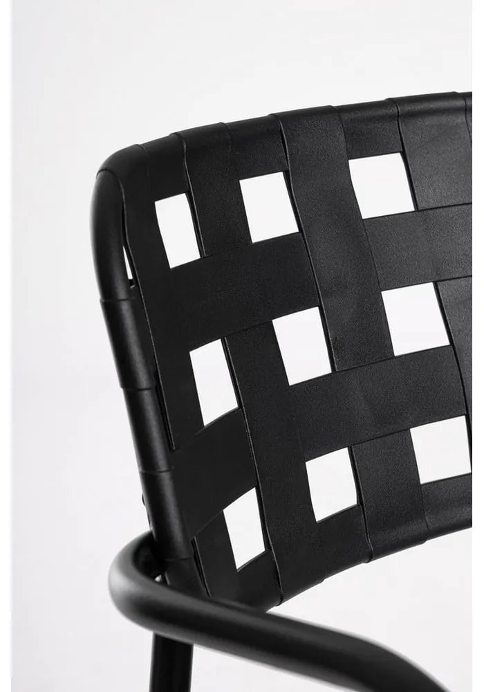 Scaune de grădină negre 4 buc. din metal Clover – Bizzotto