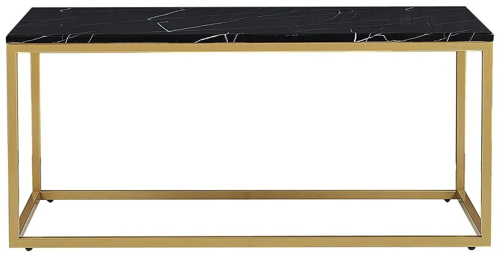 Masă de cafea DELAND (MDF) (negru + auriu cu efect marmură). 1018601