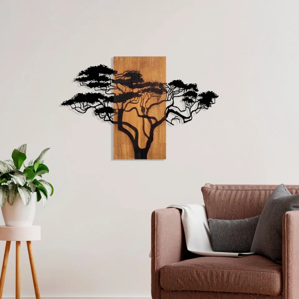 Accesoriu Decorativ de Perete Acacia Tree - 387, Lemn / Metal