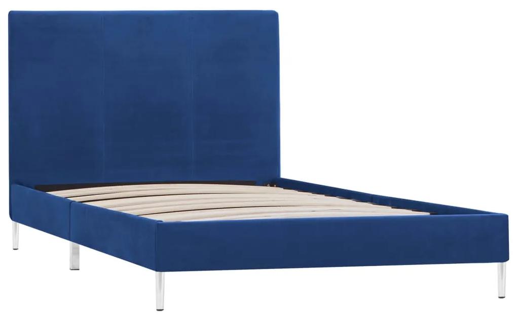 280951 vidaXL Cadru de pat, albastru, 90 x 200 cm, material textil