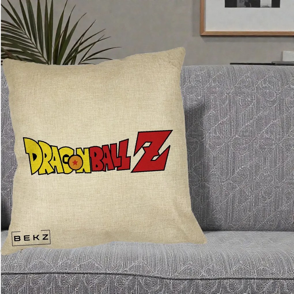 Perna Personalizata Dragon Ball Z Clasic, 40x40 cm, Crem, Husa Detasabila, Perna Inclusa, BEKZ®