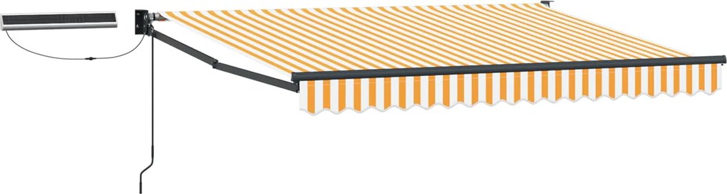 vidaXL Cort electric retractabil Galben și alb 3,5 x 2 m