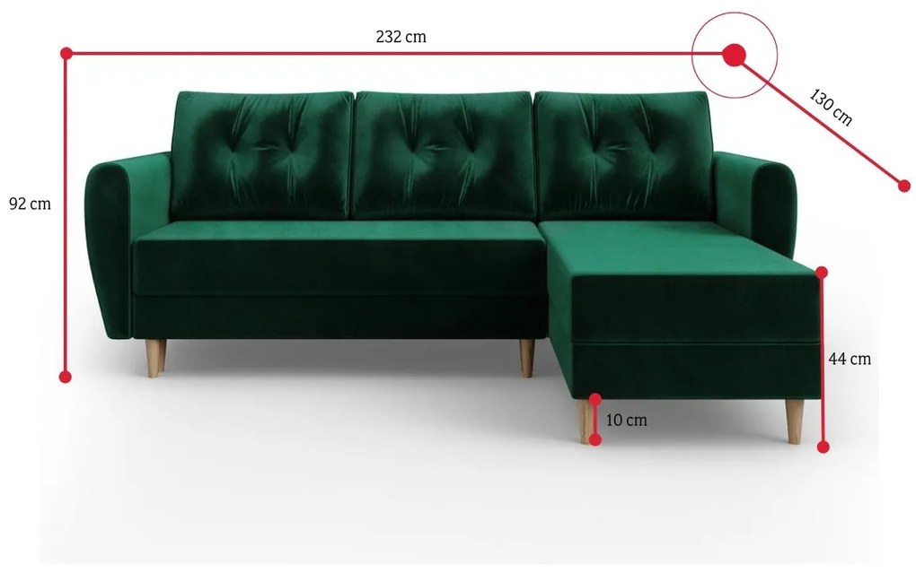 Supermobel Colțar PALOMA, 232x92x130 itaka 10