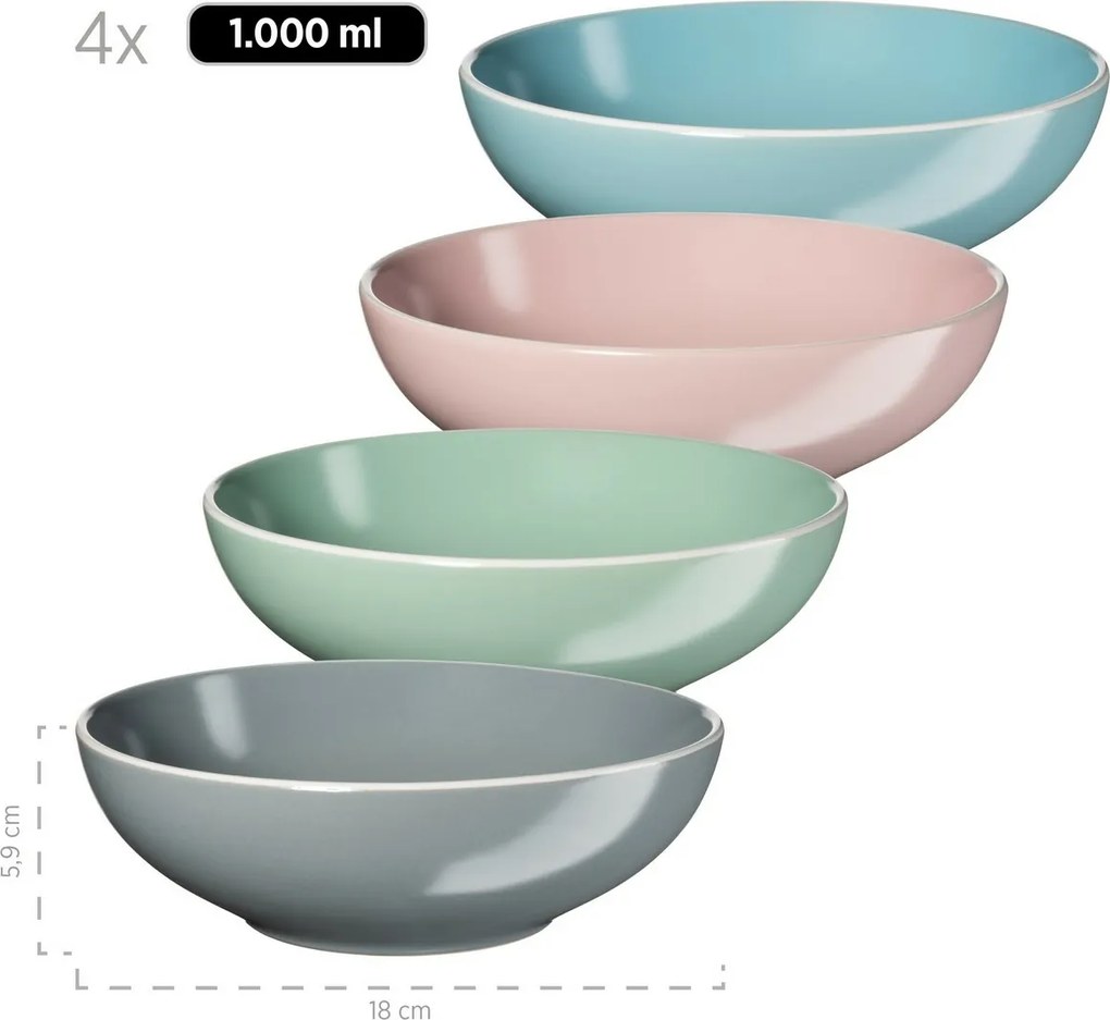 Mäser Set de veselă 16 piese ELISSA II – mix de culori mate