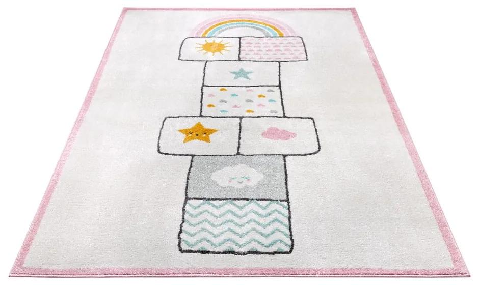 Covor pentru copii alb-roz 160x235 cm Bouncy – Hanse Home
