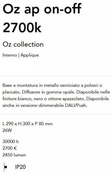 Aplica LED design circular Oz ap on-off 2700k alama