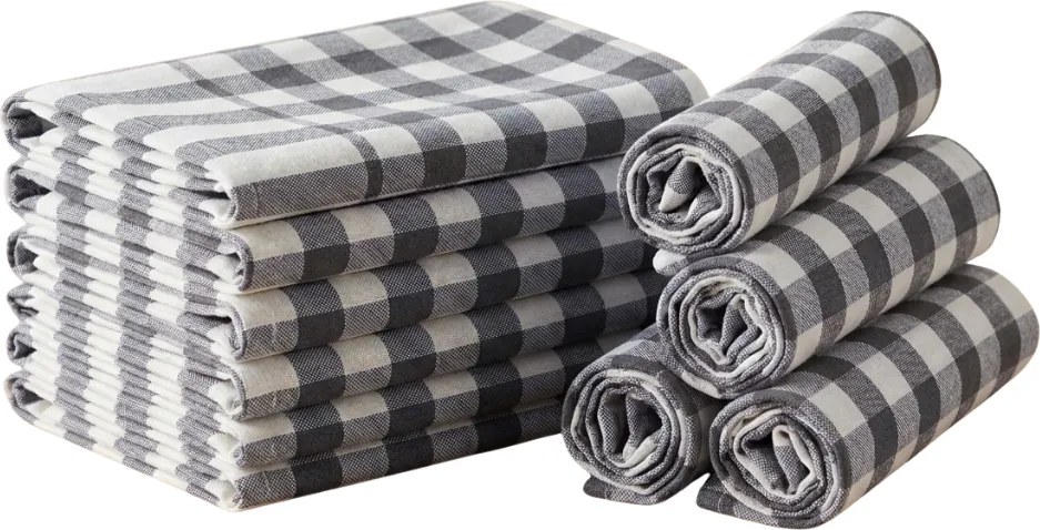 Prosop de bucatarie CORIVA 50x70 cm gri, set 10 bucati