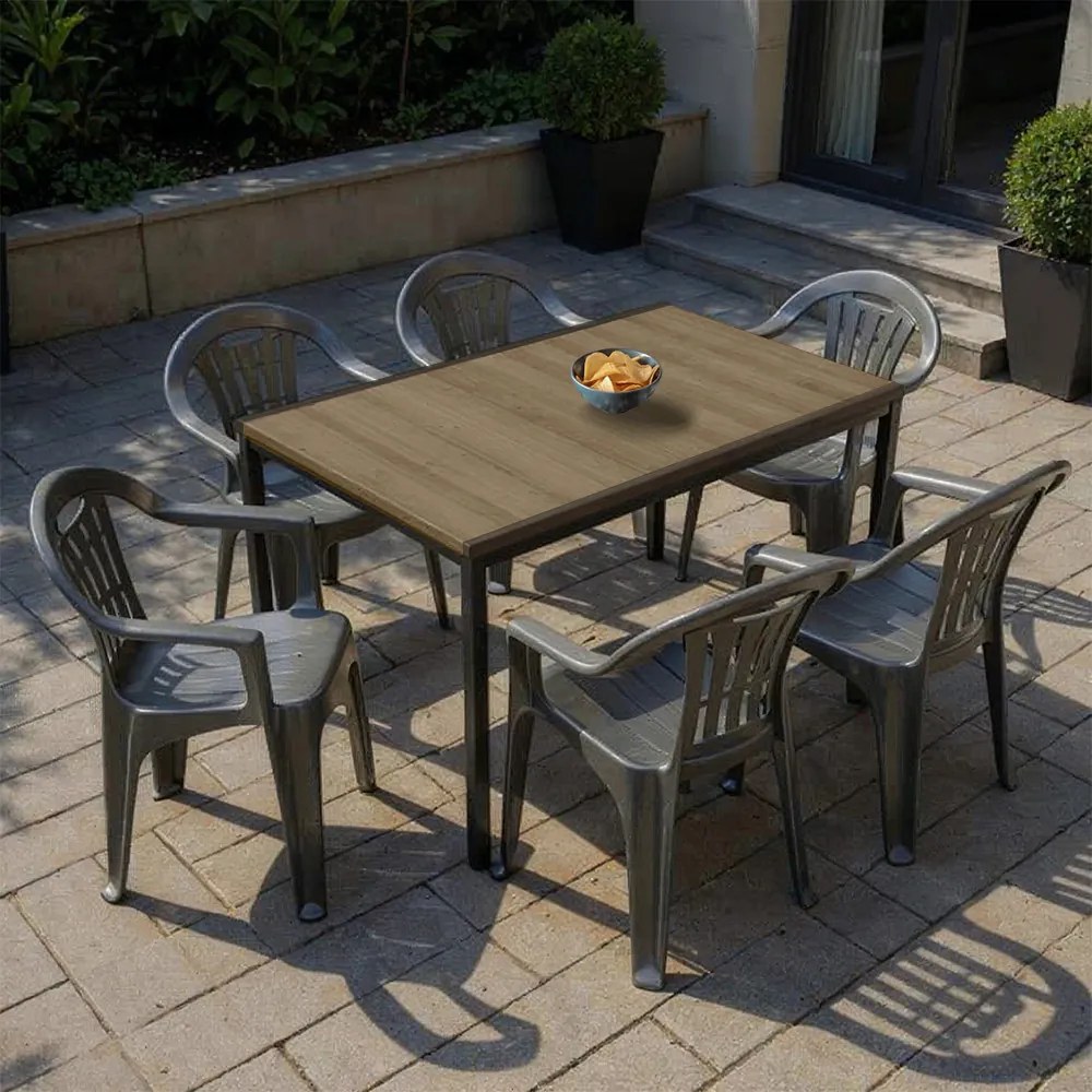 Rowen 6+1 kerti bútor garnitúra szett kőris-grafit