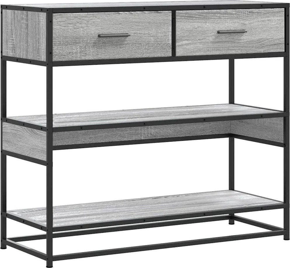 vidaXL Măsuță consolă, gri sonoma, 90x35x80 cm, lemn prelucrat