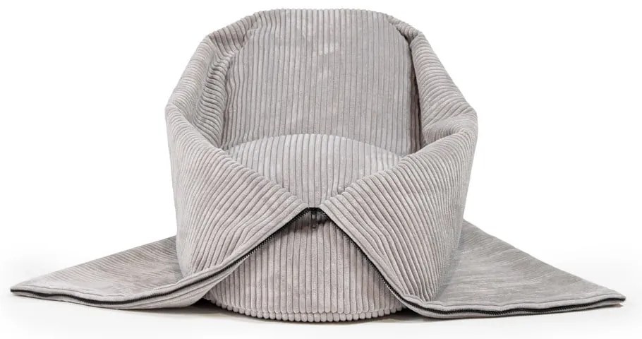 Fotoliu puf pentru copii maro închis cu tapițerie din catifea reiată Cocoon 100 – SLOWDOWN