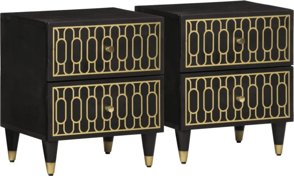 vidaXL Noptiere, 2 buc., 40x33x46 cm, lemn masiv de acacia