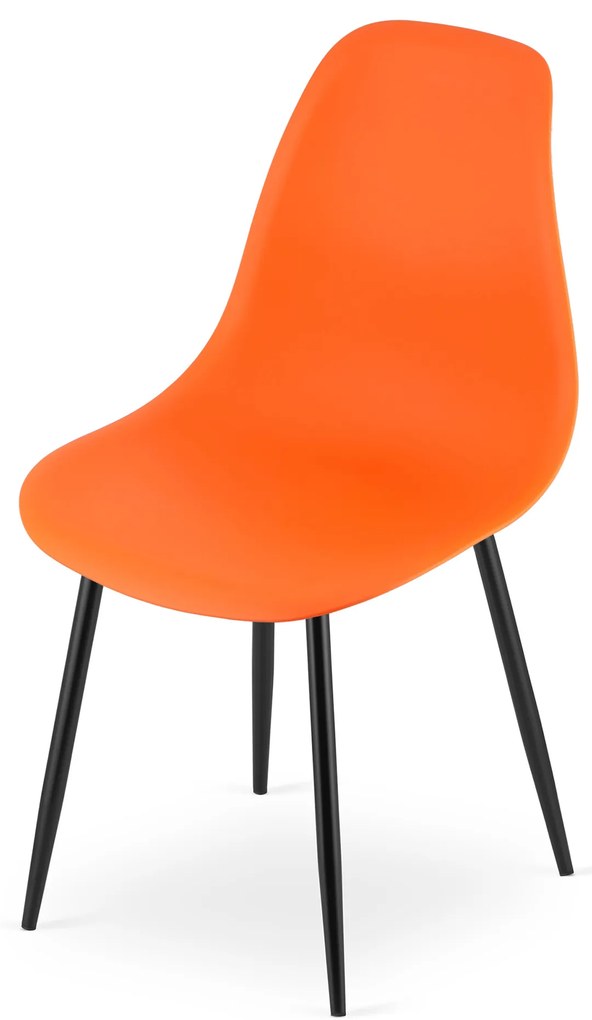 Set 4 scaune portocalii OSAKA cu picioare negre