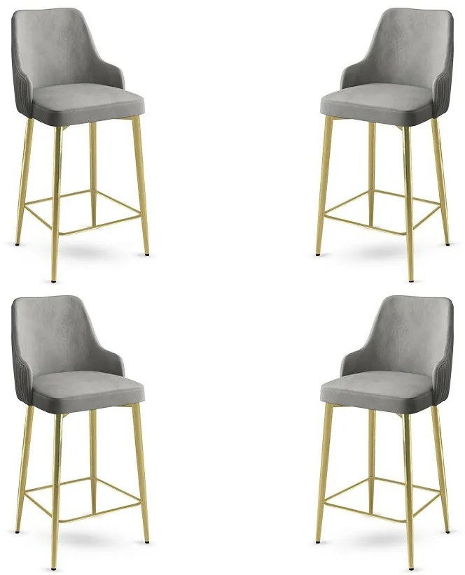 Set de scaune de bar Enox Grey and Gold, 4 buc.