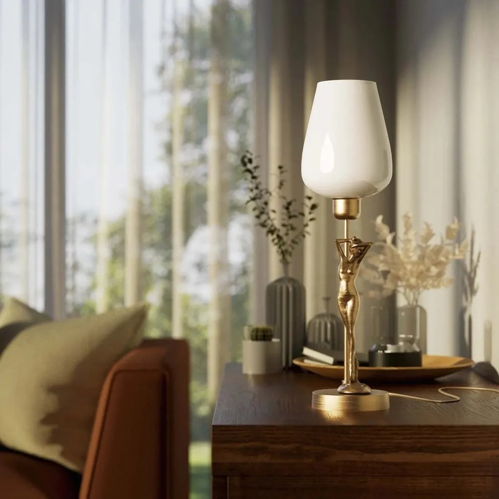 Lampa de masa figura feminina din alama Donne