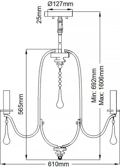 Quintiesse QN-KARLEE5 - Candelabru pe tijă KARLEE 5xE14/60W/230V crom mat