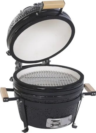 Grătar kamado din ceramică și metal, 51 x 53 x 64 cm, negru, „Barbecue Ceramic"