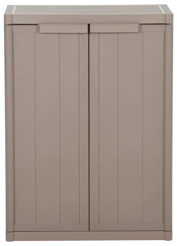 151239 vidaXL Dulap de depozitare grădină, maro, 65x45x88 cm PP aspect lemn