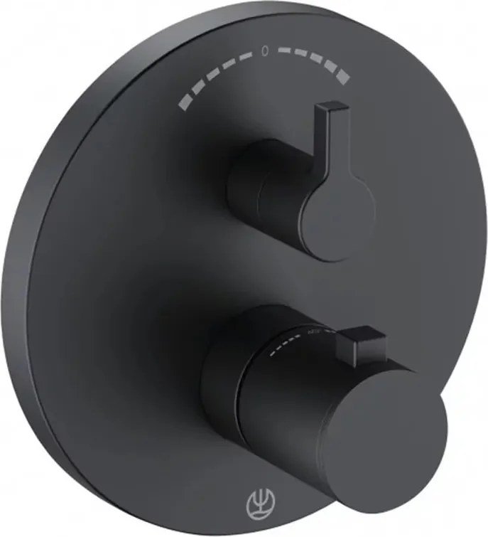 Baterie cada - dus termostatata Kludi Nova Fonte Puristic negru mat