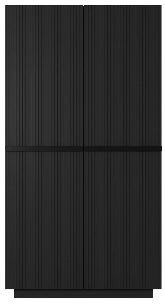 Dulap Nicole dormitor 100 cm - negru mat / mânere negre