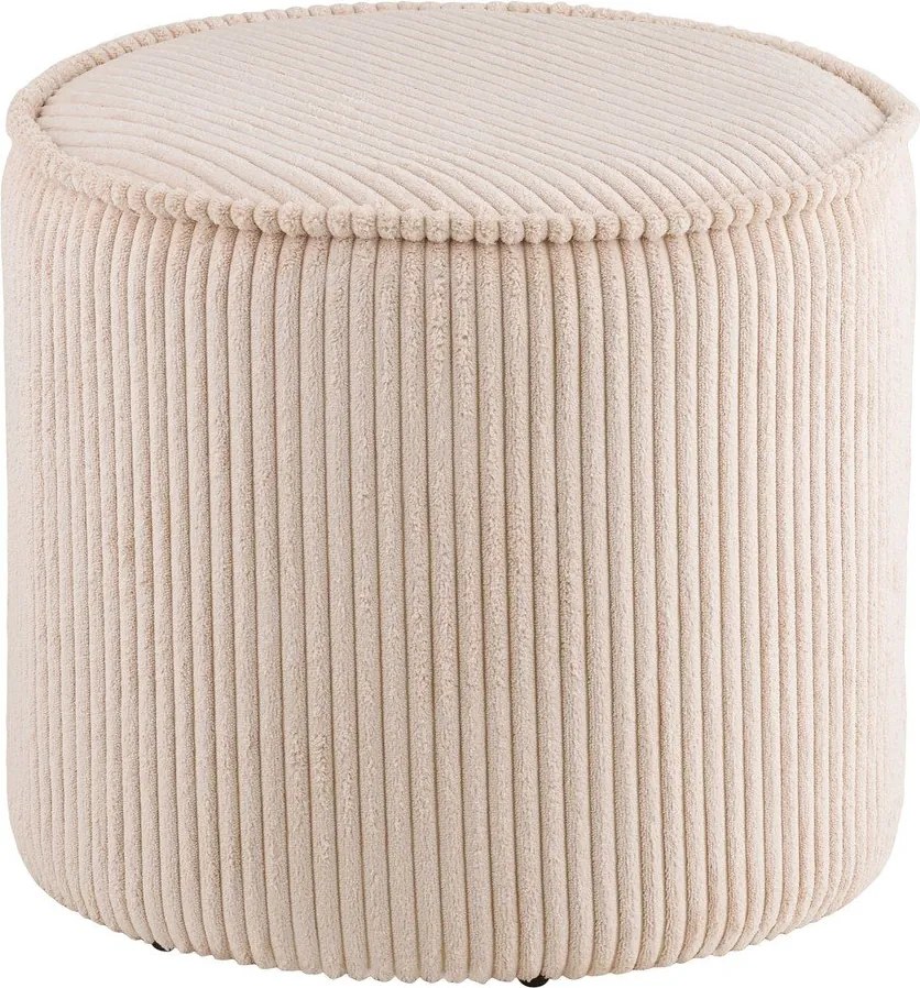 Puf bej cu tapițerie din catifea reiată Taupo – House Nordic