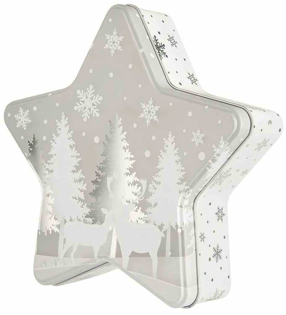 Doză de tablă de Crăciun Altom Silver Christmas tree, 23 x 22 x 6 cm