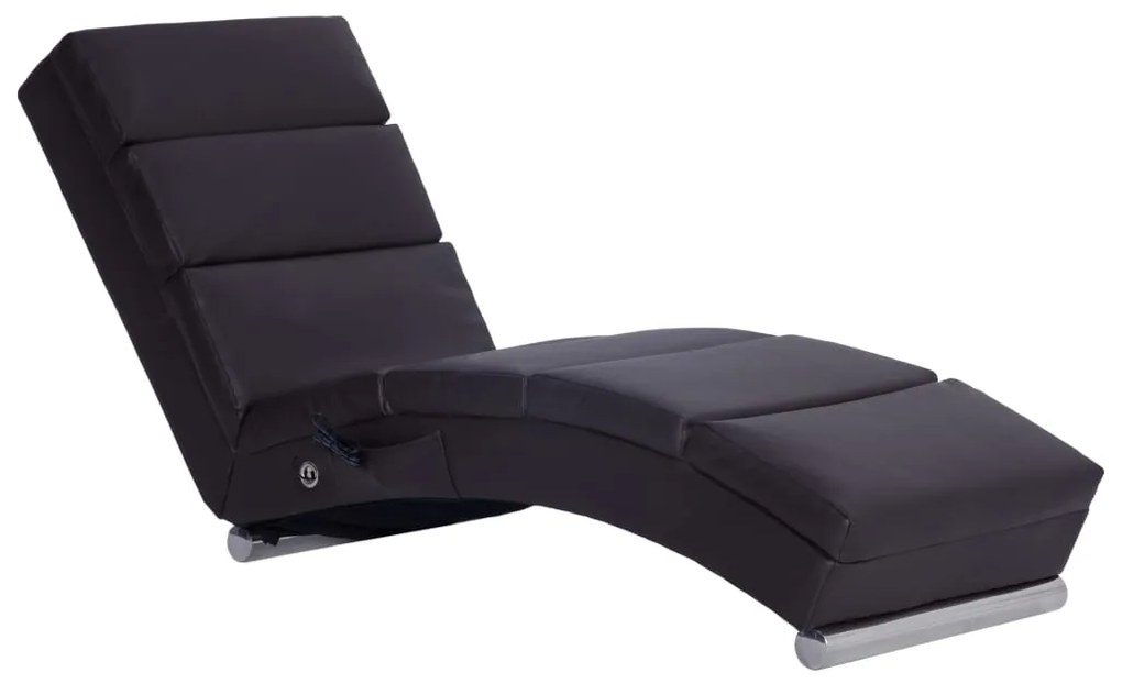281296 vidaXL Șezlong de masaj, maro, piele artificială