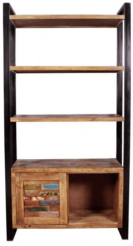 Biblioteca din lemn reciclat Mox 100x190 cm